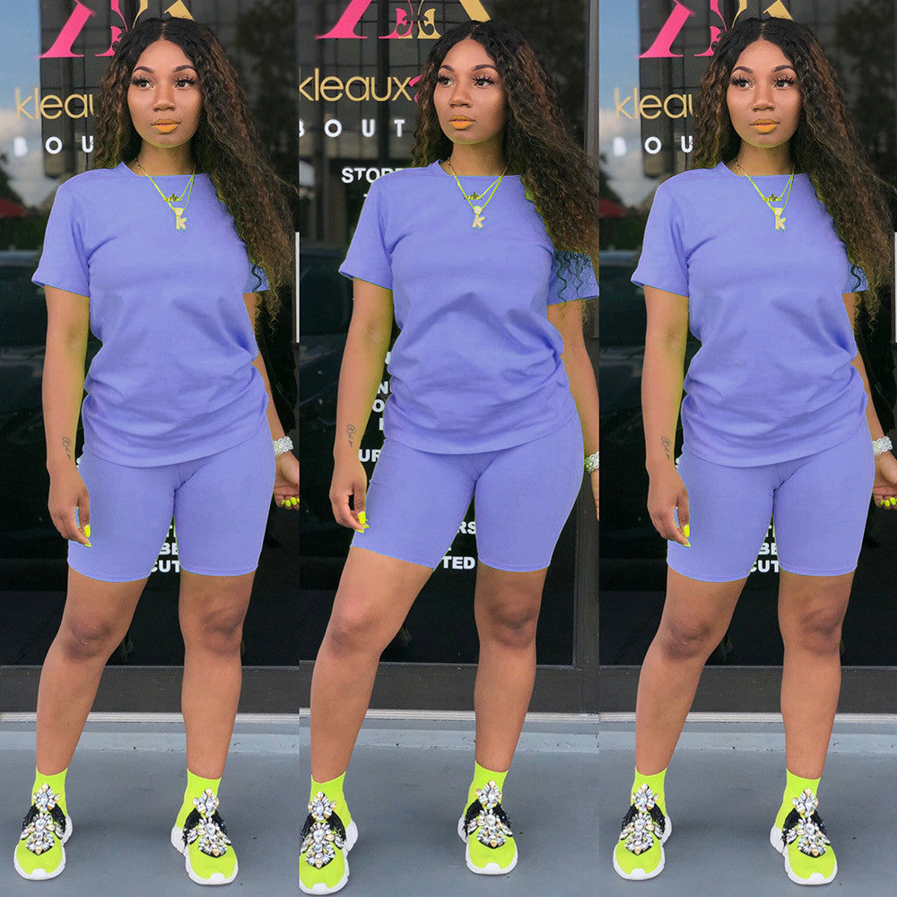 Solid Biker Short Set