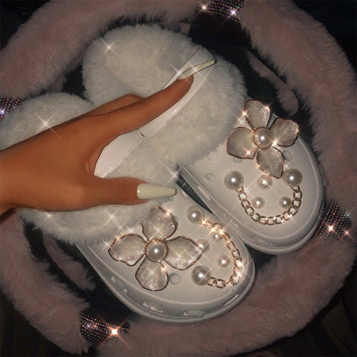 Furry Butterfly Clogs