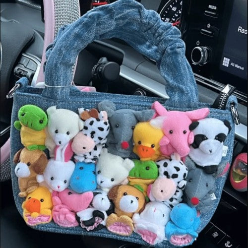 Stuffed Animal Denim Bag