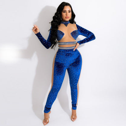 Splice Rhinestone Jumpsuit