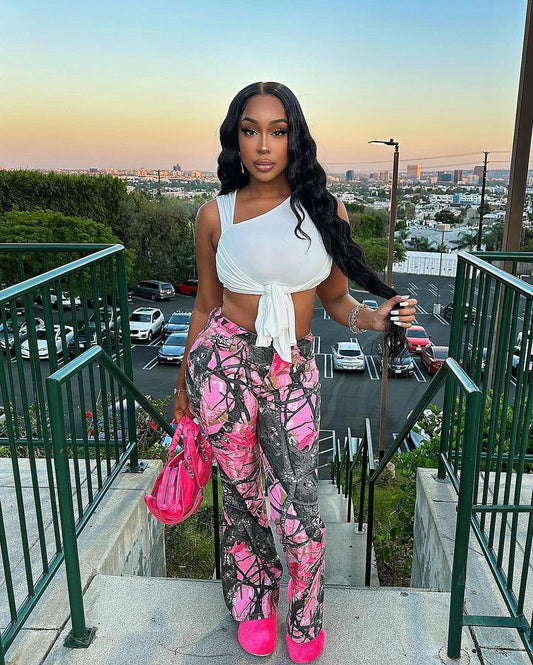 Camouflage Pants-Pink