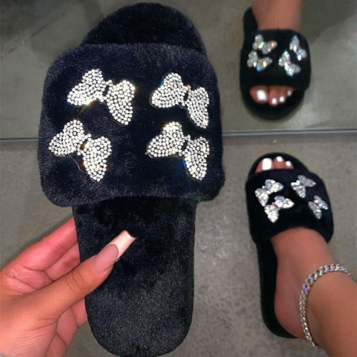 Butterfly Fur Slides