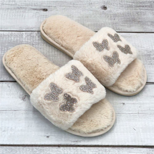 Butterfly Fur Slides