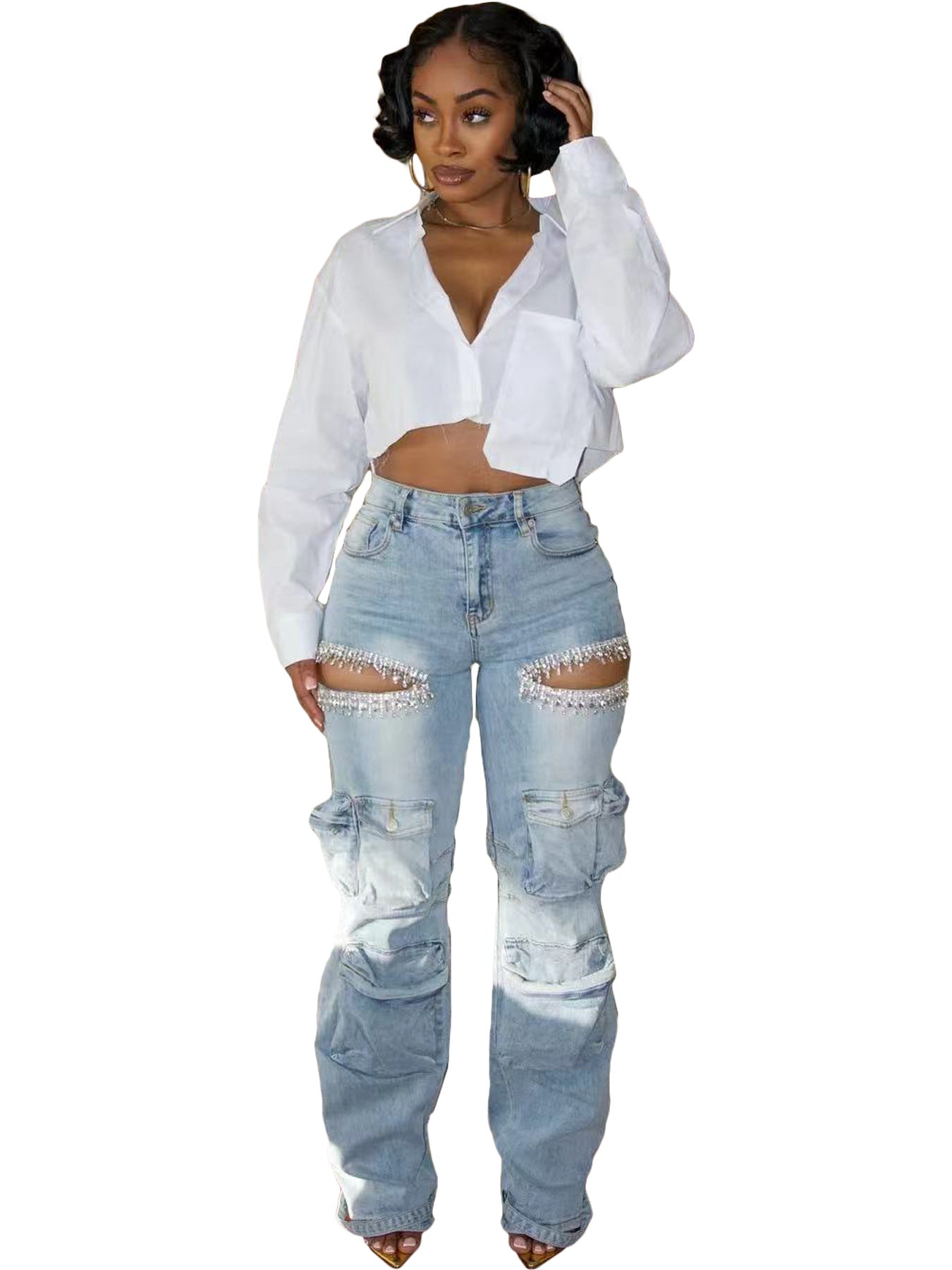 Diamond Denim Pants