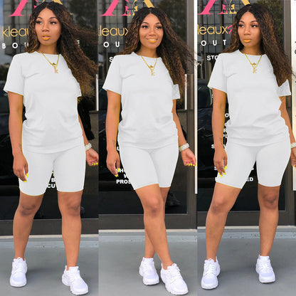 Solid Biker Short Set