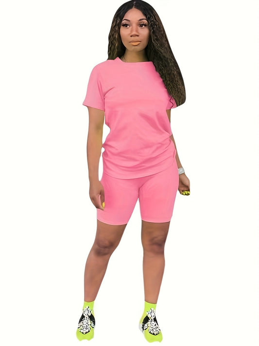 Solid Biker Short Set