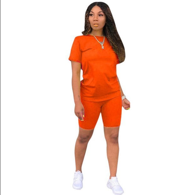 Solid Biker Short Set