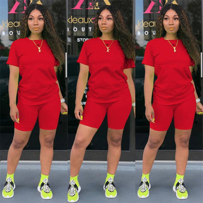 Solid Biker Short Set
