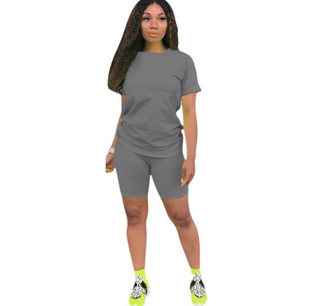 Solid Biker Short Set
