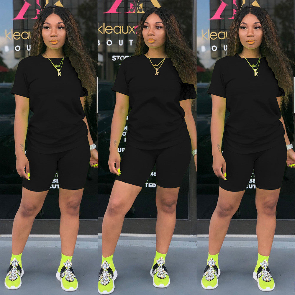 Solid Biker Short Set