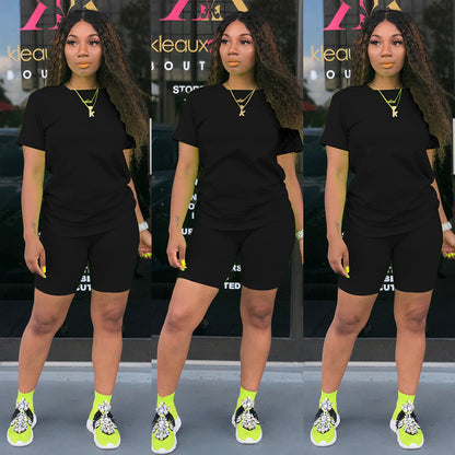 Solid Biker Short Set