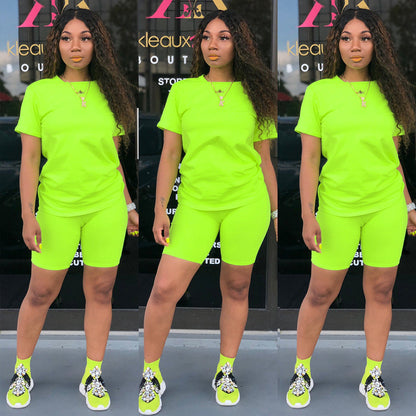 Solid Biker Short Set