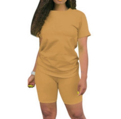 Solid Biker Short Set