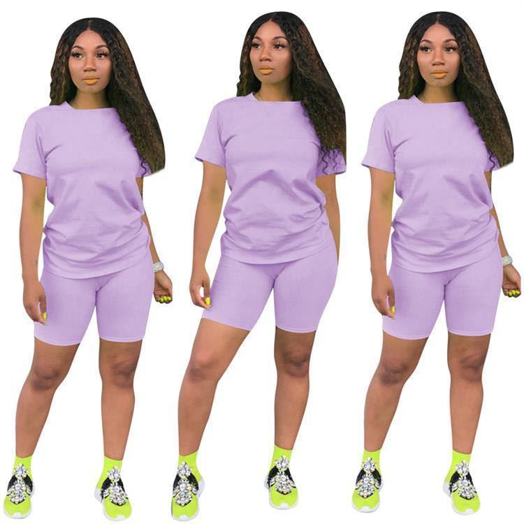 Solid Biker Short Set