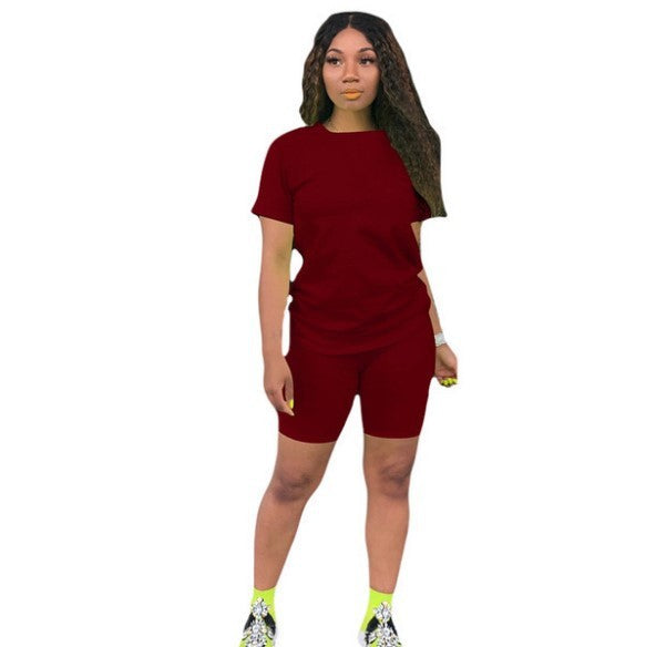 Solid Biker Short Set