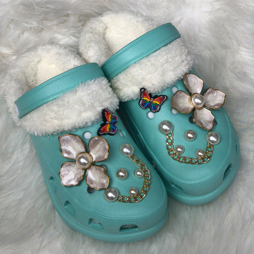 Furry Butterfly Clogs
