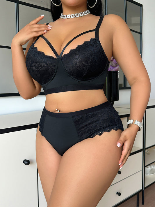 Black Lace Plus Size Lingerie
