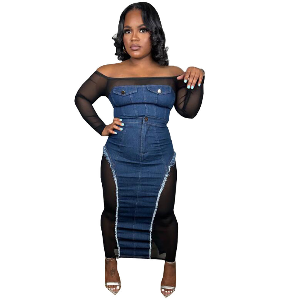 See Through Denim Dress