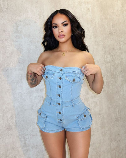 Denim Romper