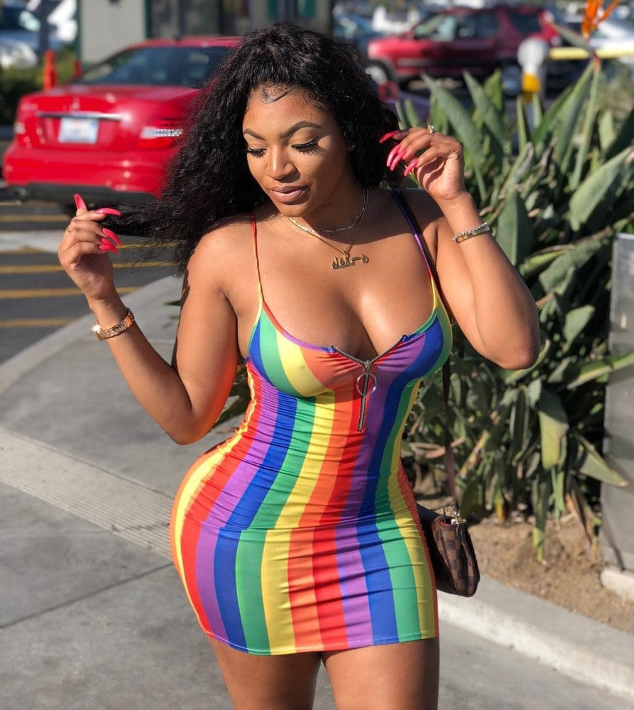 Rainbow Stripe Dress