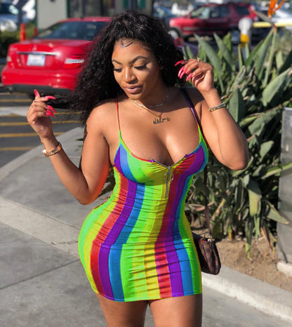 Rainbow Stripe Dress