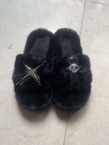 Furry Cross Slides