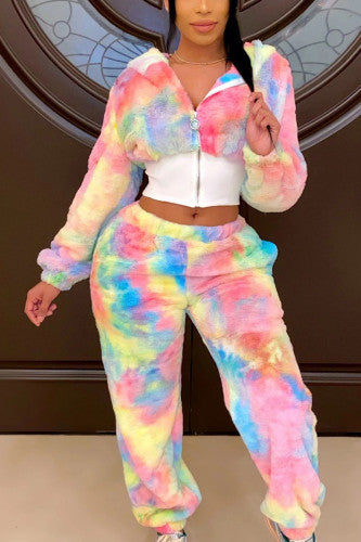 Tie Dye Velvet Pants Set