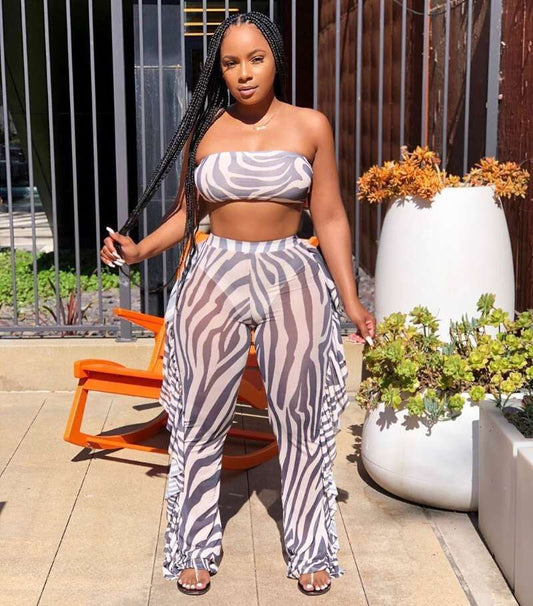 Zebra Print Two Piece