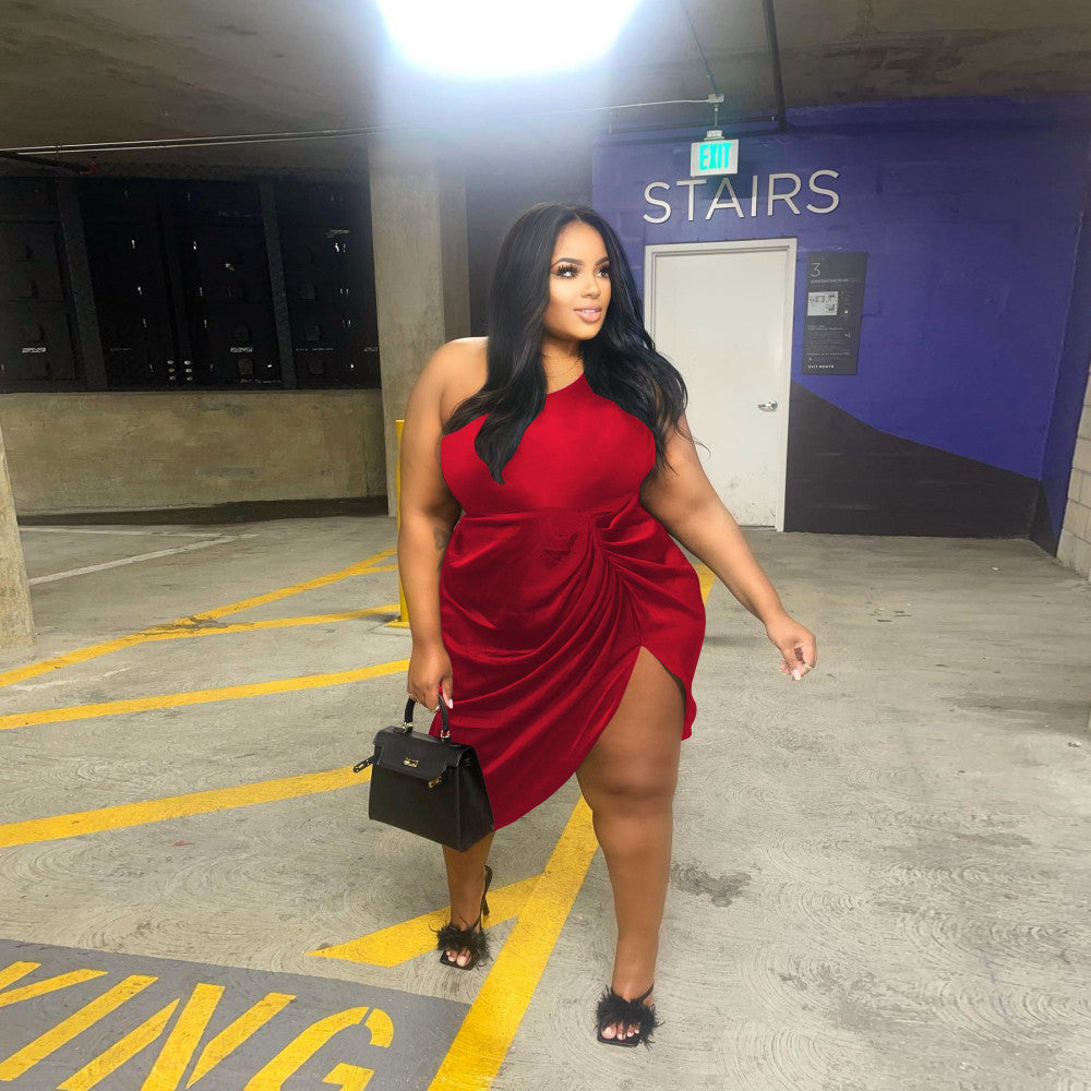 One Shoulder Dress (Plus Size)