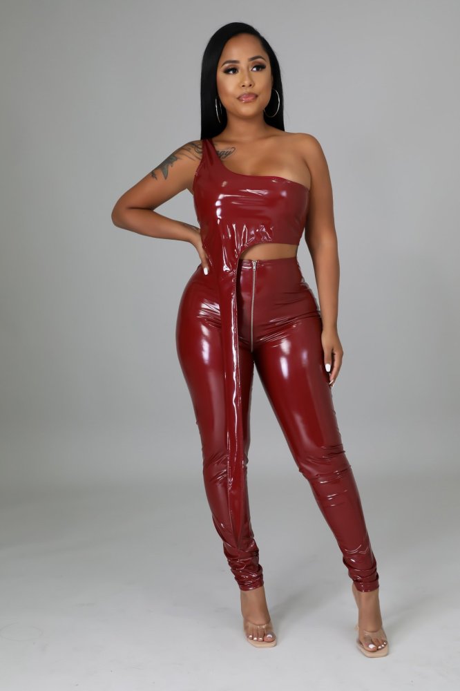 One Shoulder Leather Set