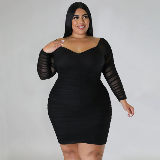 Ruched Bodycon Dress (Plus Size)