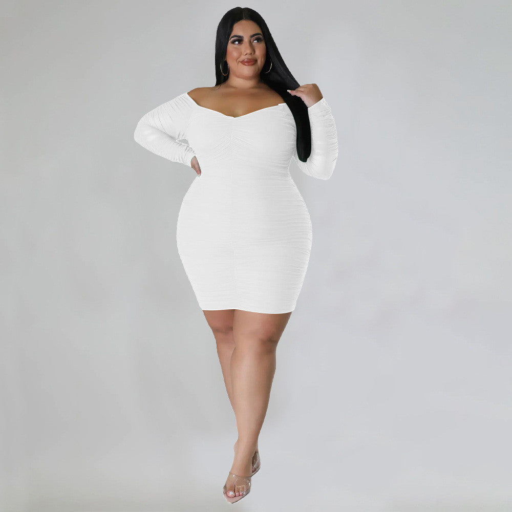 Ruched Bodycon Dress (Plus Size)