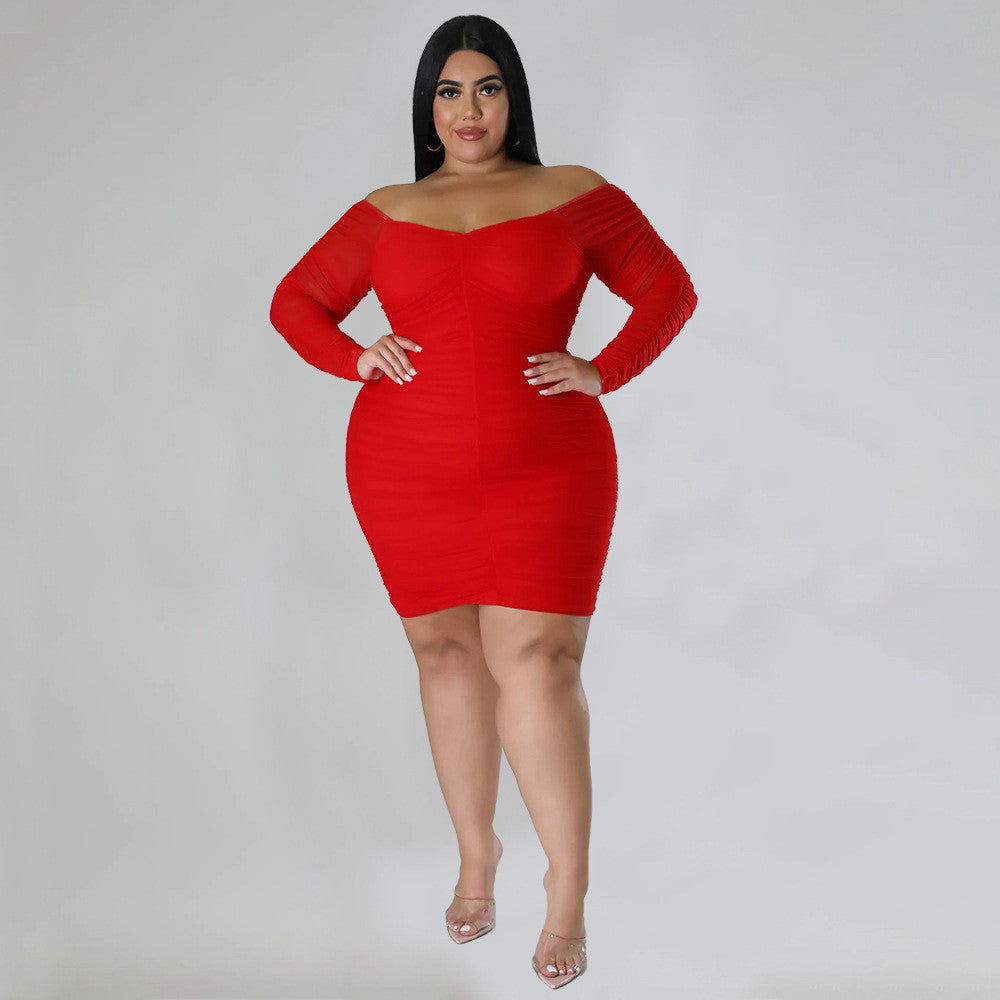 Ruched Bodycon Dress (Plus Size)