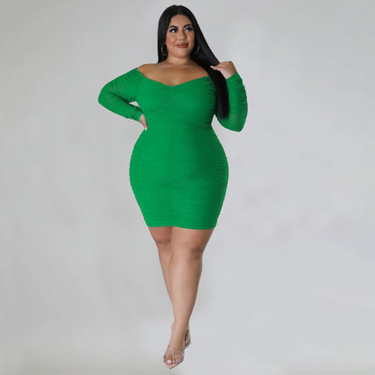 Ruched Bodycon Dress (Plus Size)